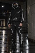SAMT reflective masked hoodie set black